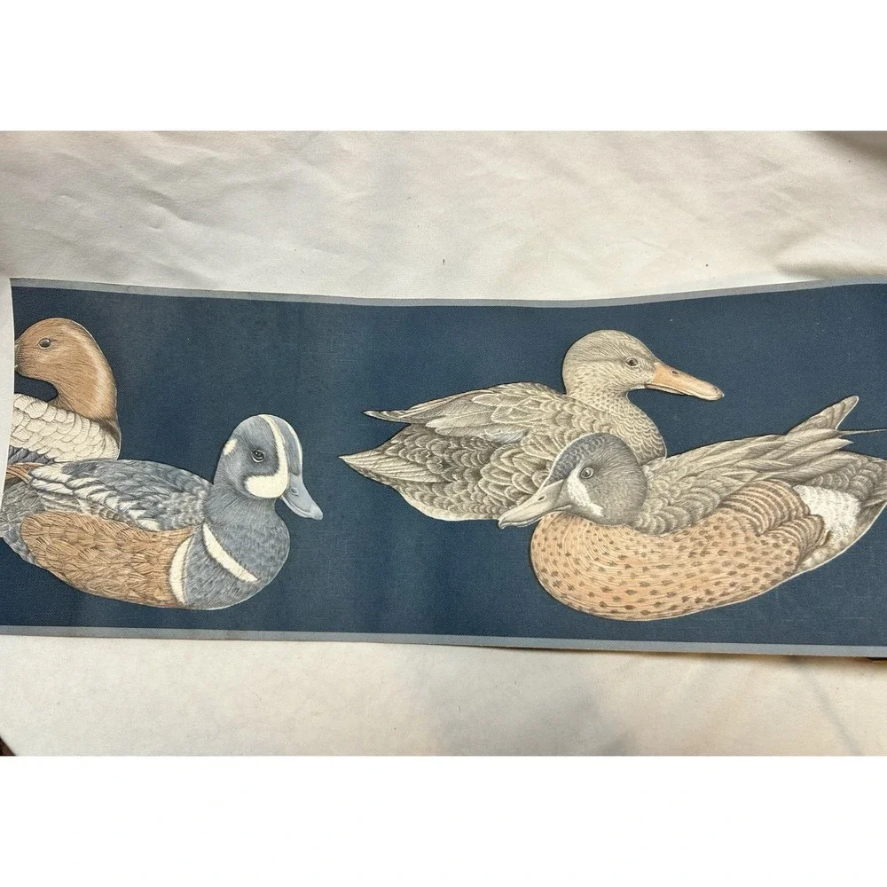 VTG 90s Ducks Wallpaper Border Pre-pasted 16 Feet New Old Stock